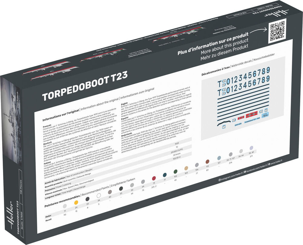 Heller Starter Kit Torpedoboot T23 1/400 maquette bateau guerre