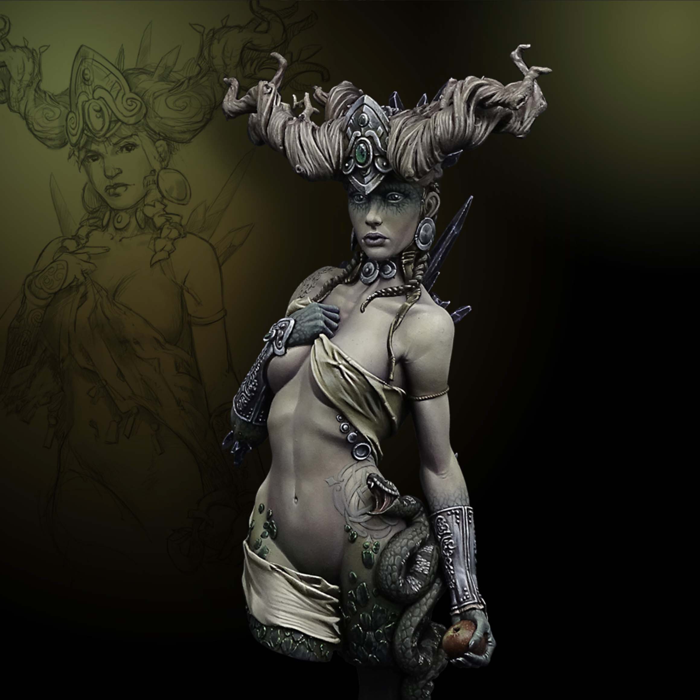 Art Girona Miniatures Earth Element figurine fantasy résine 70mm