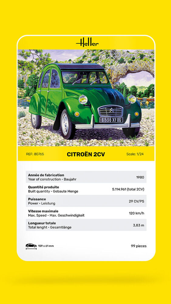 Heller Historical Citroen 2 CV maquette voiture 1/24 civile