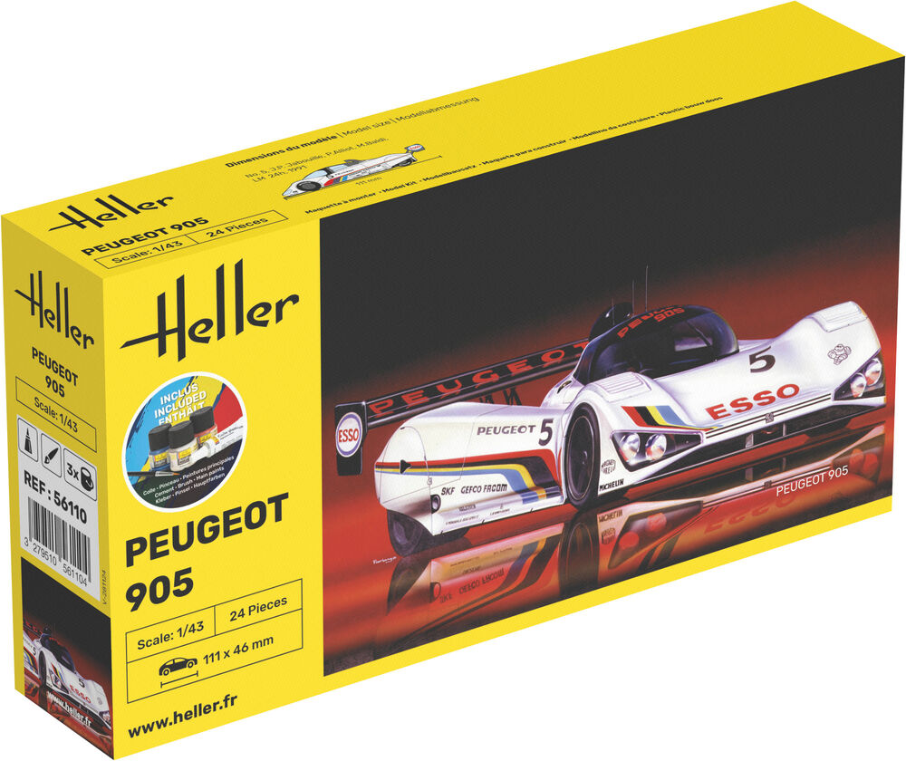 Heller Starter Kit Peugeot 905 1/43 maquette voiture course