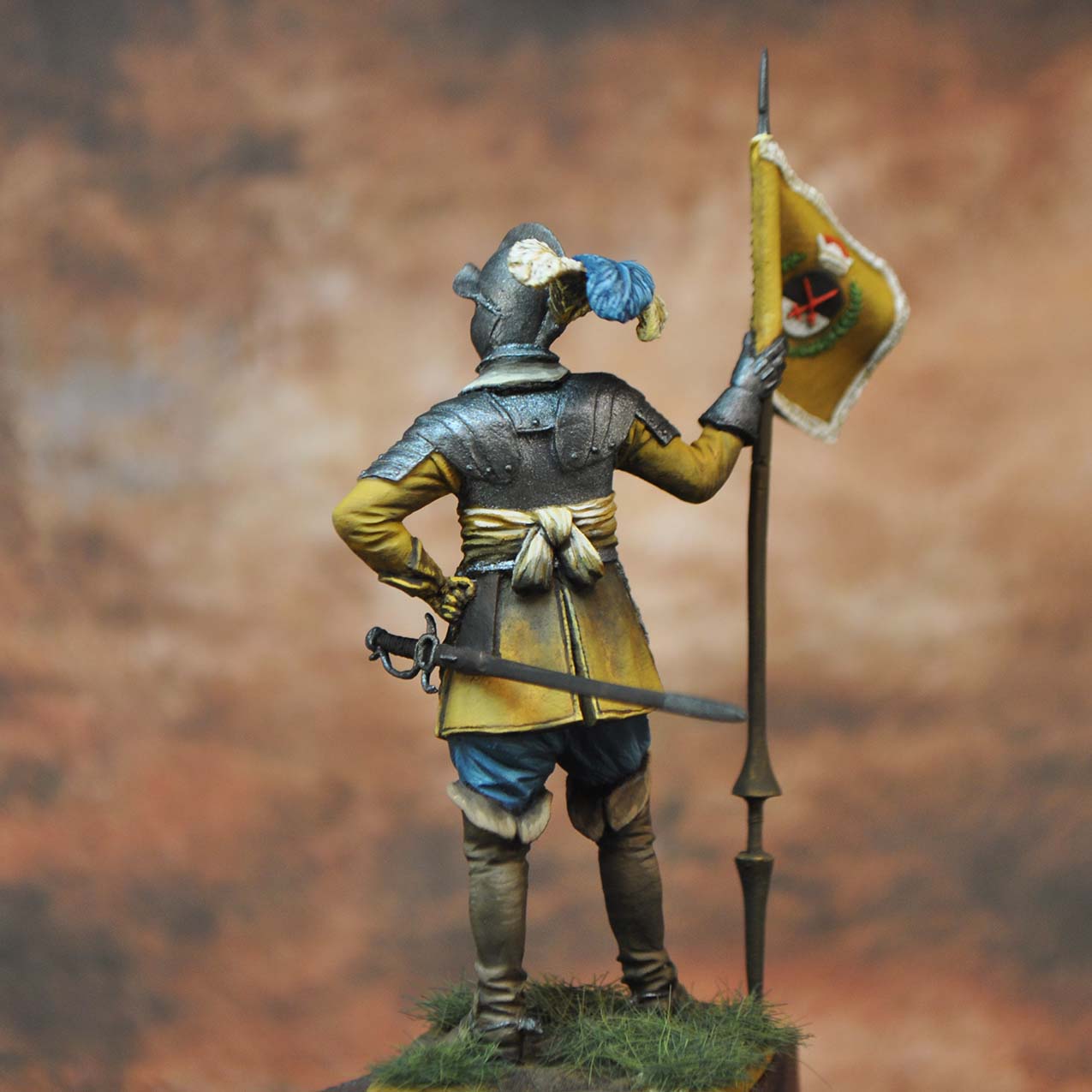 Art Girona General Serie Guerre Trente Ans étendard saxon