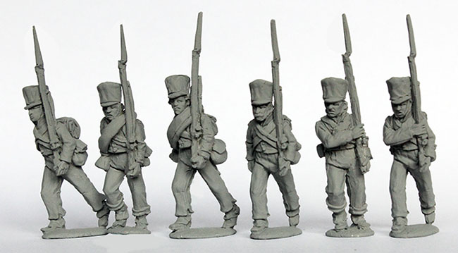 Perry PN56 Reservists figurines shakos marche Prussiens