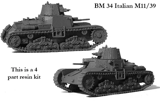 Perry World War 2 BM 34 char italien M11/39 kit résine 28mm