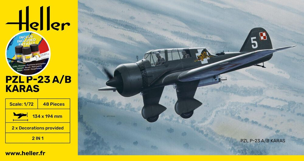 Heller Starter Kit PZL 23 Karas 1/72 maquette avion militaire