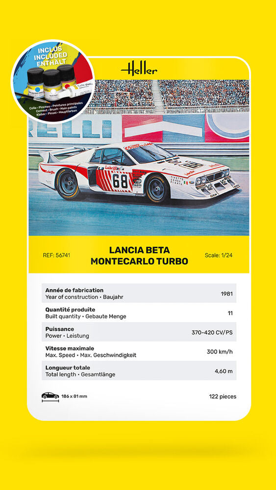Heller Starter Kit Lancia Beta Montecarlo Turbo 1/24 voiture