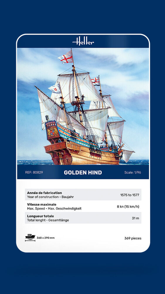 Heller Historical Collection Golden Hind 1/96 maquette galion