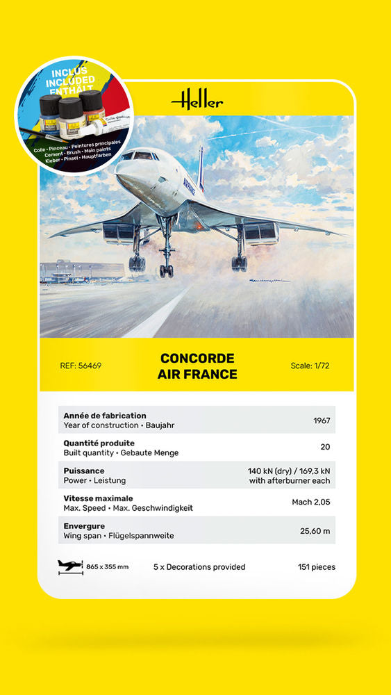 Heller Starter Kit Concorde AF 1/72 maquette avion kit complet