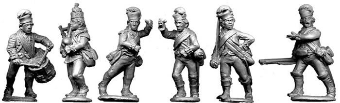 Perry AW8 Highland command figurines 28mm métal avançant