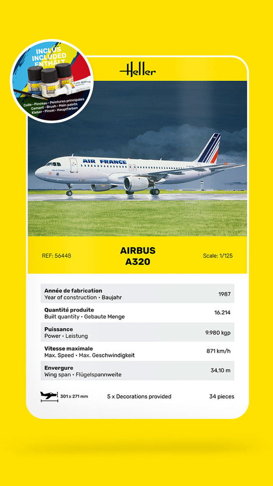 Heller Starter Kit Airbus A320 Air France 1/125 avion
