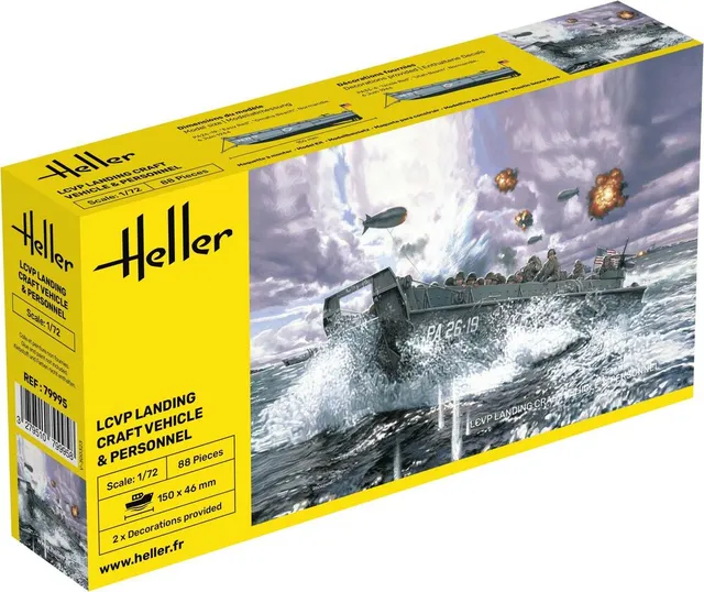 Heller The 9.99 LCVP Landing Craft Maquette Bateau 1/72 Débarquement