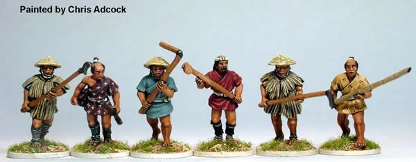 Perry Samurai SAM31 paysans armés figurines 28mm avance