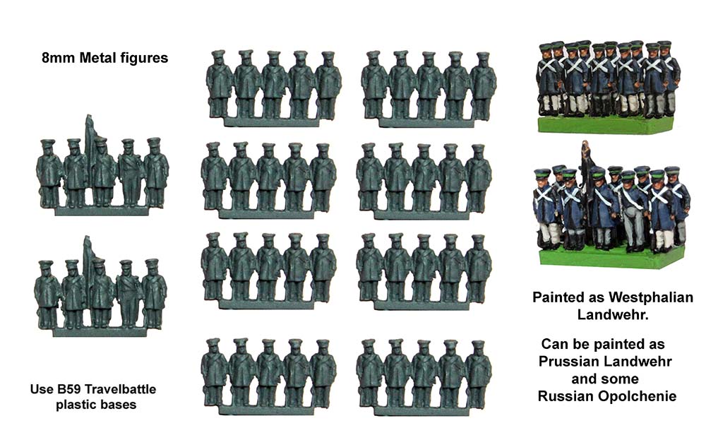 Perry Miniatures TB 12 Landwehr figurines 10 bandes métal