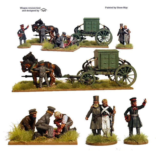 Perry Napoleonic RN 16 wagon apothicaire figurines métal blessés