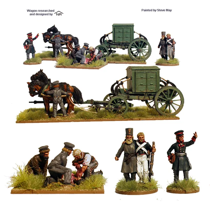 Perry Napoleonic RN 16 wagon apothicaire figurines métal blessés