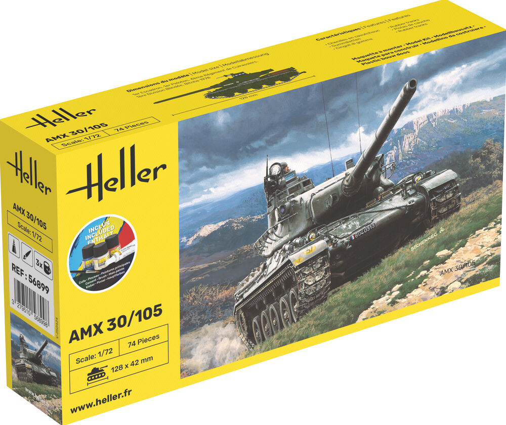 Heller Starter Kit AMX 30/105 maquette char 1/72 complet