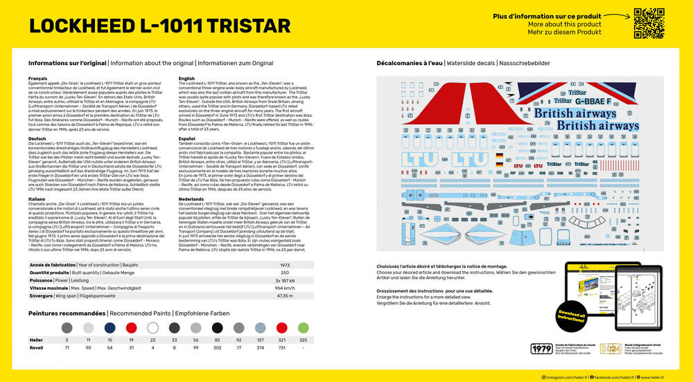 Heller Starter Kit L-1011 TriStar 1/125 maquette avion