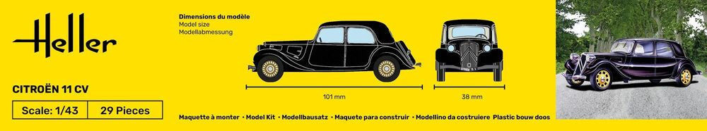 Heller The 9.99 Citroën 11 CV 1/43 maquette voiture traction