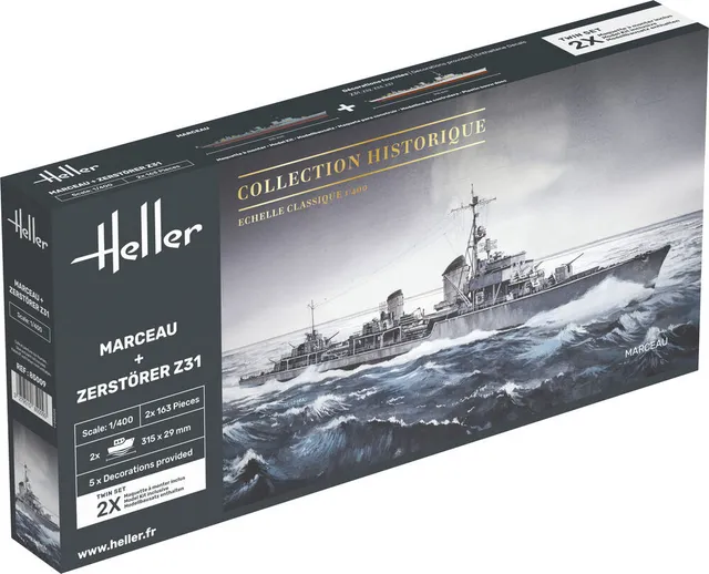 Heller Twinset Marceau + Zerstörer Z31 1/400 maquette bateau WWII