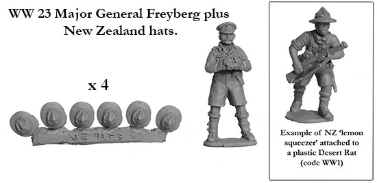 Perry Miniatures World War 2 WW 23 Freyberg chapeaux NZ x24