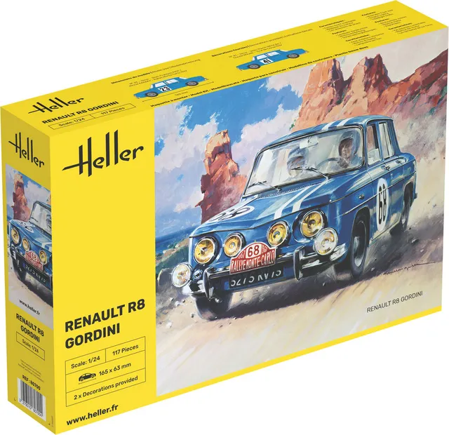 Heller Renault R8 Gordini 1/24 maquette voiture bleu