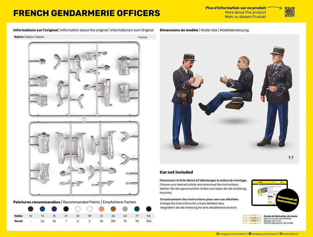 Heller Starter Kit Gendarmerie Officers 1/24 Figurines