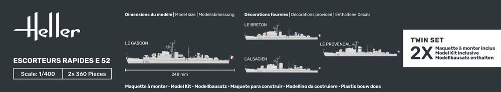 Heller Historical Collection Escorteurs Rapides E52 maquette bateau 1/400