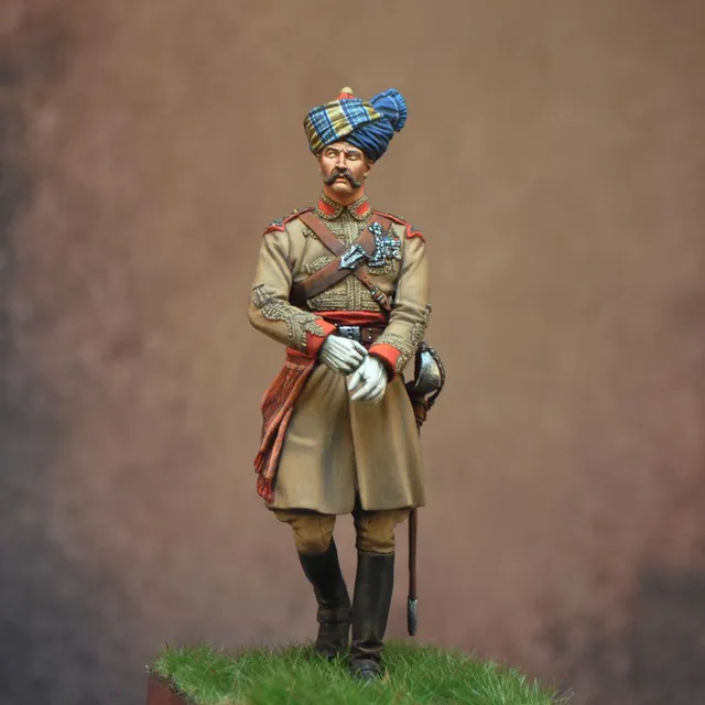 ART GIRONA 70mm Risaldar Queen Victoria's Own Guides 1912 figurine