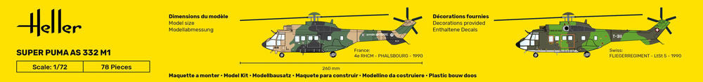 Heller Super Puma AS 332 M1 1/72 maquette hélicoptère militaire