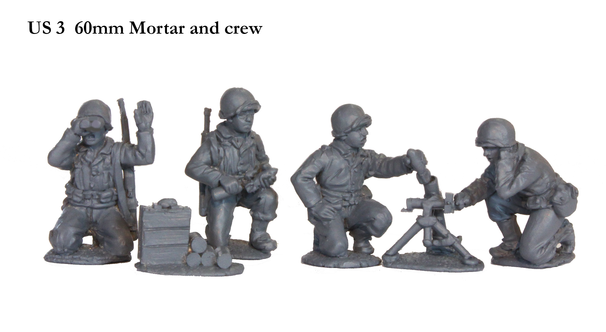 Perry World War 2 US 3 figurines mortier 60mm équipage US