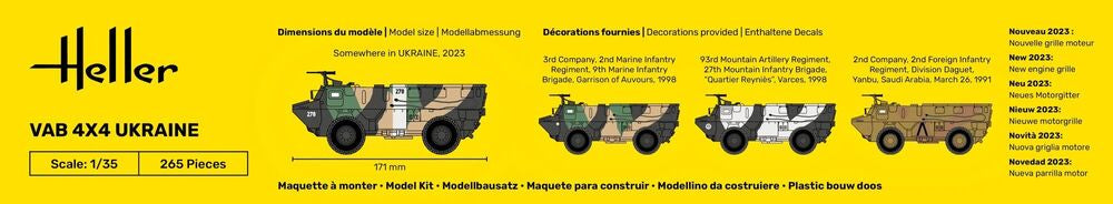 Heller Starter Kit VAB 4x4 Ukraine maquette blindé 1/35
