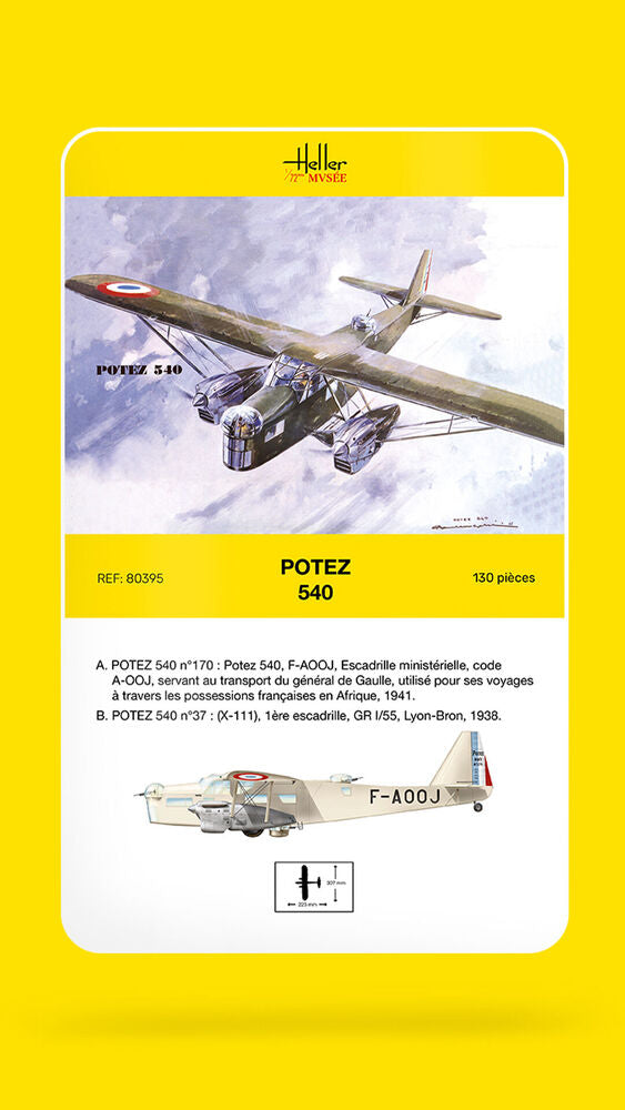 Heller Museum Potez 540 maquette avion 1/72