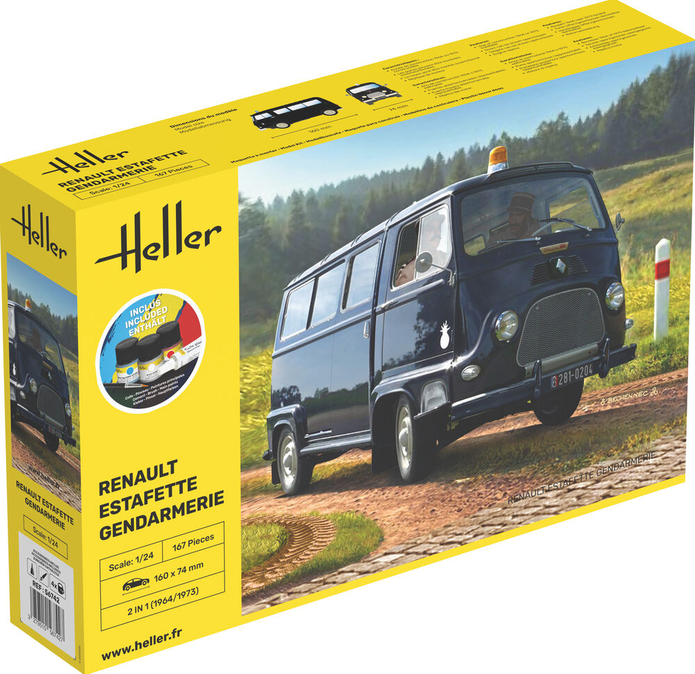 Heller Starter Kit Renault Estafette Gendarmerie maquette 1/24