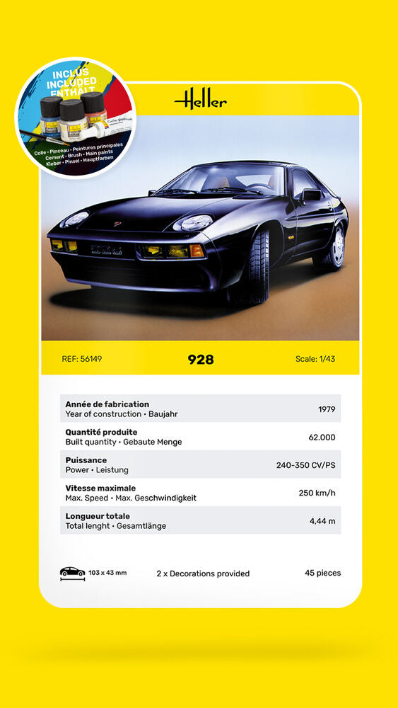 Heller Starter Kit 928 maquette voiture 1/43 kit complet