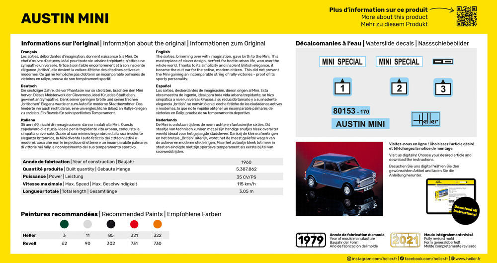 Heller Starter Kit Mini maquette voiture 1/43 kit complet