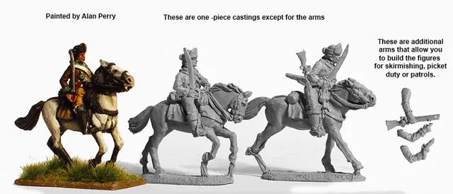 Perry AW185 1st Light Dragoons figurines 28mm 1779