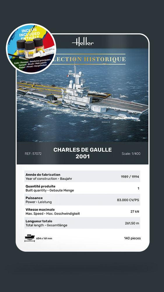 Heller Starter Kit Charles de Gaulle 1/400 maquette bateau kit