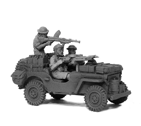 Perry WW24 SAS Jeep résine + équipage métal maquette