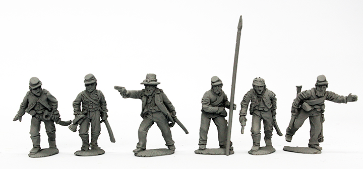 Perry ACW 121 cavalerie Union à pied figurines commandement