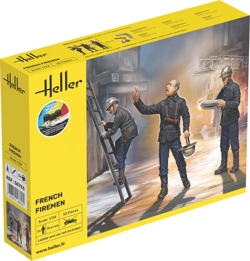 Heller Starter Kit Pompiers 1/24 kit complet figurines