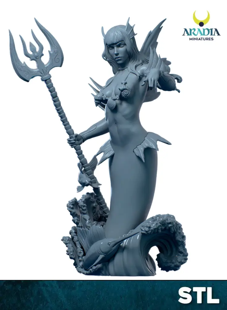 Aradia Minis Ocean Kings Naulei Mermaid figurine STL sirène