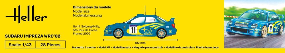 Heller Impreza WRC 02 maquette voiture 1/43 rallye