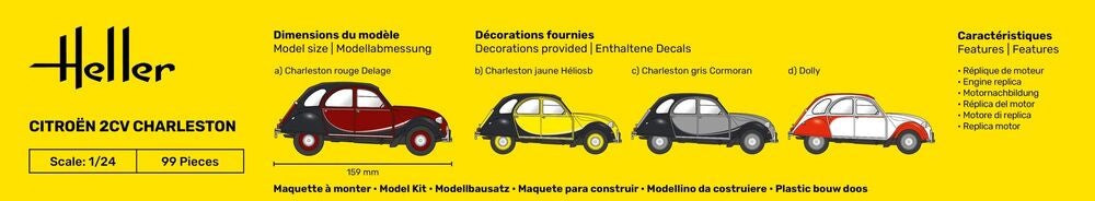 Heller Starter Kit Citroen 2CV Charleston maquette 1/24 complète
