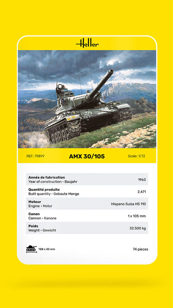 Heller The 9.99 AMX 30/105 1/72 maquette char français