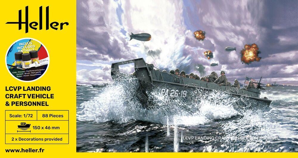 Heller Starter Kit LCVP Landing Craft 1/72 bateau complet