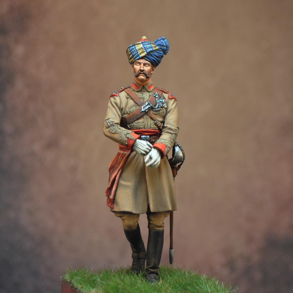 ART GIRONA 70mm Risaldar Queen Victoria's Own Guides 1912 figurine