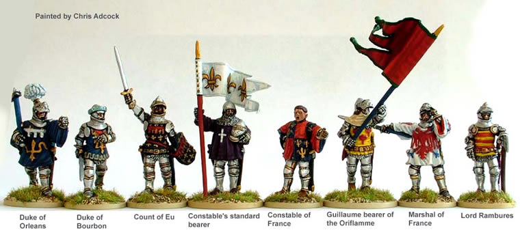 Perry Agincourt AO14 Commandement Français 8 figurines métal