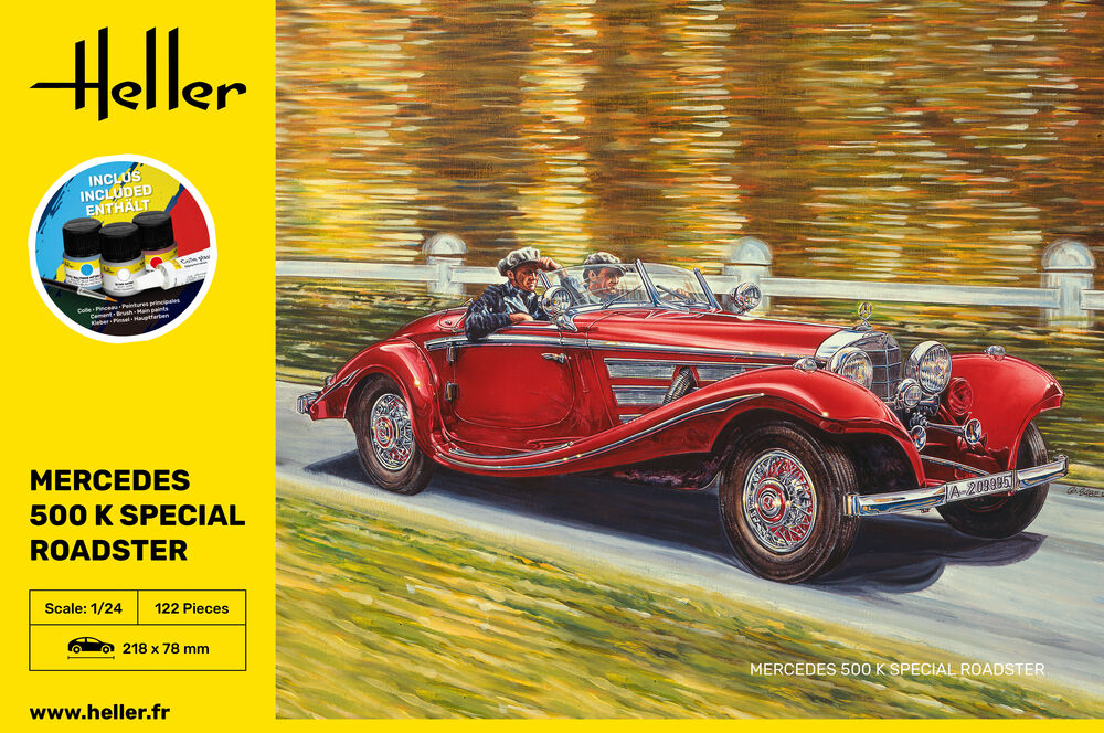 Heller Starter Kit 500 K Special Roadster 1/24 maquette voiture kit complet