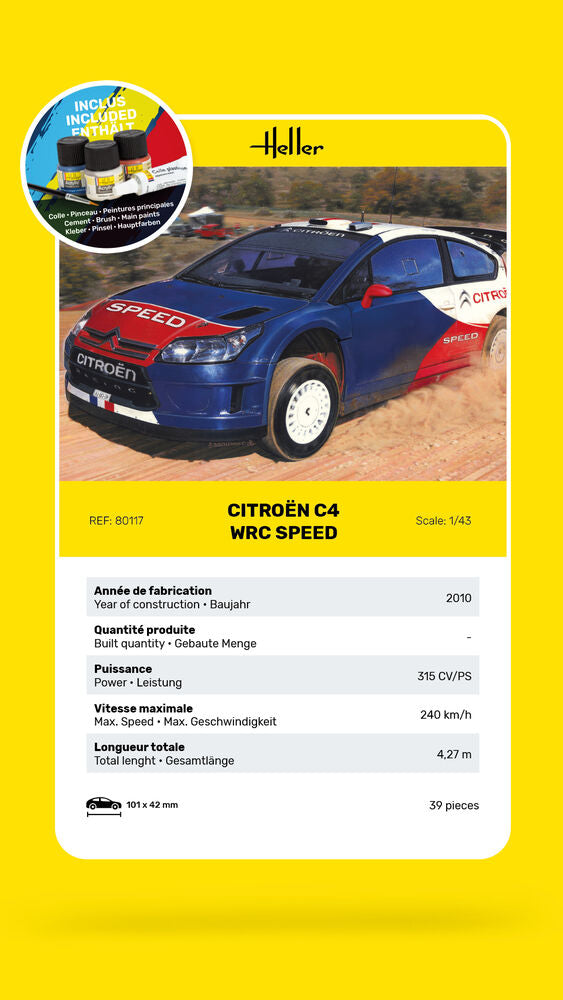 Heller Starter Kit Citroën C4 WRC Speed 1/43 maquette voiture