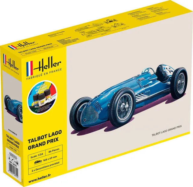 Heller Starter Kit Talbot Lago Grand Prix 1/24 maquette voiture kit complet