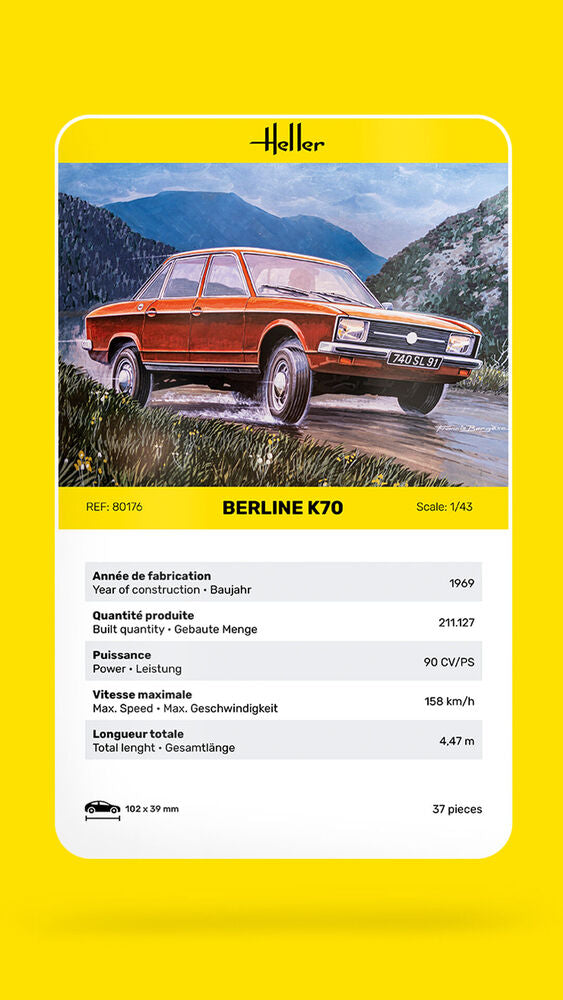 Heller The 9.99 K70 maquette voiture 1/43 plastique